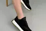 Кроссовки женские замшевые черные с вставками плащевки Фото 3