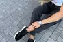 Кроссовки женские замшевые черные с вставками плащевки Фото 15