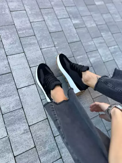 Кросівки жіночі замшеві чорні із вставками плащової тканини. фото 17 — інтернет-магазин Tapok