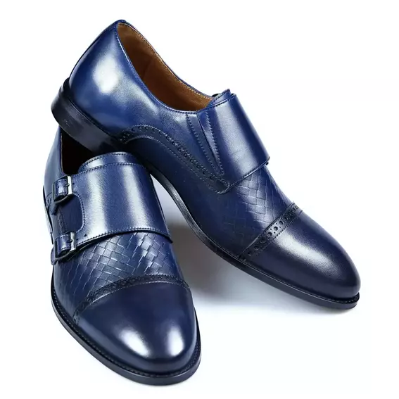 Чоловічі туфлі монки "Манчестер" TANNER Сині фото 1 — інтернет-магазин Tapok