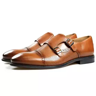 Чоловічі туфлі монки "Ніколасс" TANNER Світло-коричневі