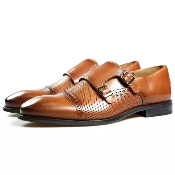 Чоловічі туфлі монки "Ніколасс" TANNER Світло-коричневі фото 1 — інтернет-магазин Tapok