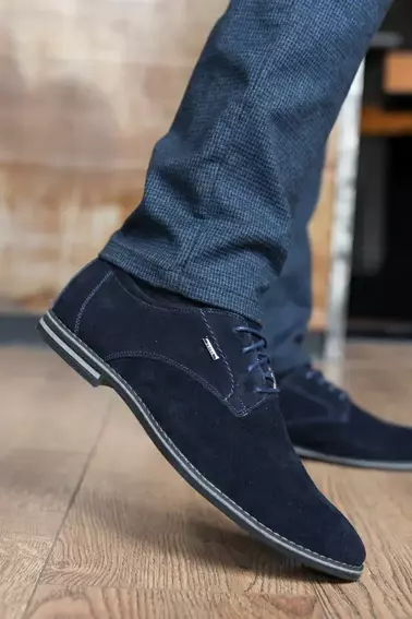 Туфлі чоловічі Yuves М5 (Trade Mark) сині (замша, весна/осінь) фото 3 — інтернет-магазин Tapok
