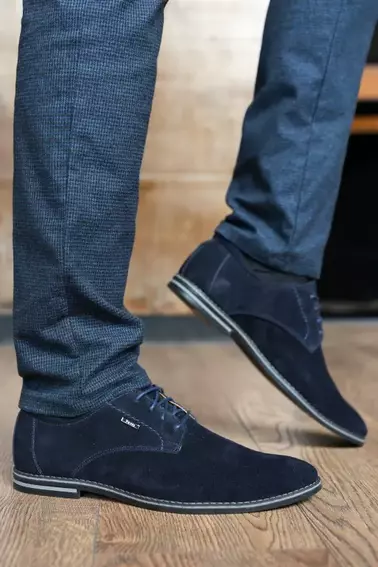 Мужские туфли замшевые весна/осень синие Yuves М5 (Trade Mark) фото 4 — интернет-магазин Tapok