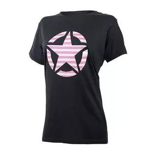 Жіноча футболка JEEP T-SHIRT OVERSIZE STAR Striped Print Turn Чорний