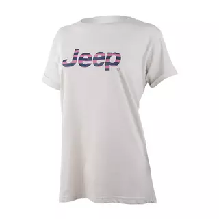 Жіноча футболка JEEP T-SHIRT OVERSIZE Striped Print Turn Сірий