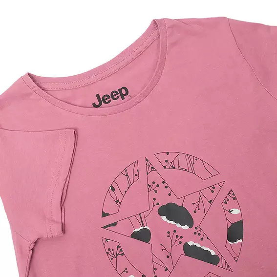 Жіноча футболка JEEP T-SHIRT STAR Botanical Print J22W Фіолетовий фото 3 — інтернет-магазин Tapok