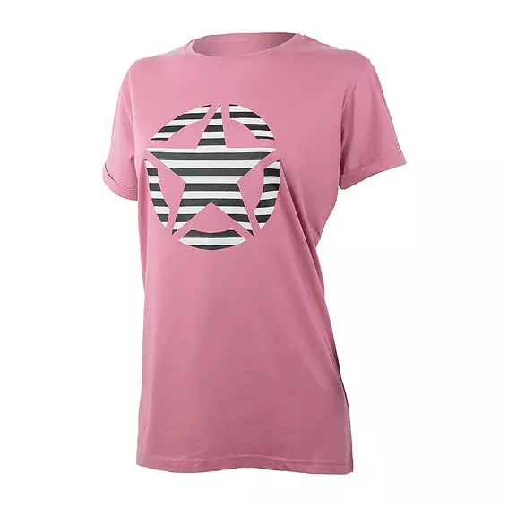 Жіноча футболка JEEP T-SHIRT OVERSIZE STAR Striped Print Turn Фіолетовий фото 1 — інтернет-магазин Tapok