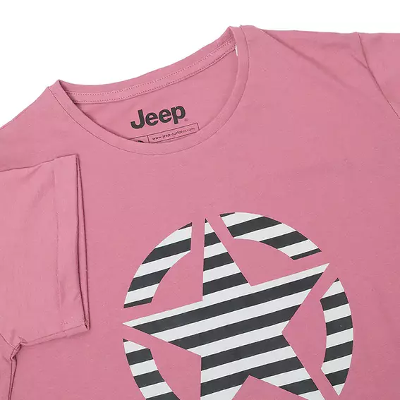 Женская Футболка JEEP T-SHIRT OVERSIZE STAR Striped Print Turn Фиолетовый фото 3 — интернет-магазин Tapok