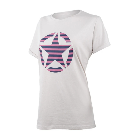 Жіноча футболка JEEP T-SHIRT OVERSIZE STAR Striped Print Turn Сірий фото 9 — інтернет-магазин Tapok