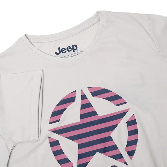 Жіноча футболка JEEP T-SHIRT OVERSIZE STAR Striped Print Turn Сірий фото 11 — інтернет-магазин Tapok