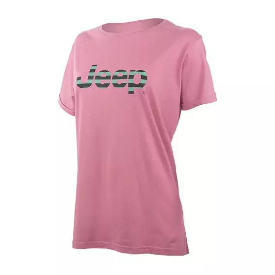 Жіноча футболка JEEP T-SHIRT OVERSIZE Striped Print Turn Фіолетовий фото 1 — інтернет-магазин Tapok
