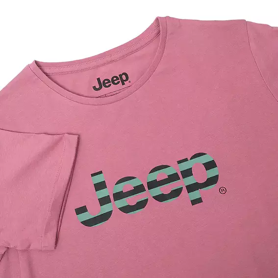 Жіноча футболка JEEP T-SHIRT OVERSIZE Striped Print Turn Фіолетовий фото 3 — інтернет-магазин Tapok