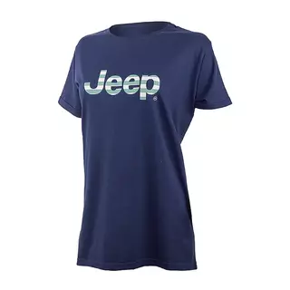 Жіноча футболка JEEP T-SHIRT OVERSIZE Striped Print Turn Синій