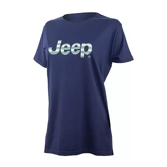 Жіноча футболка JEEP T-SHIRT OVERSIZE Striped Print Turn Синій фото 1 — інтернет-магазин Tapok