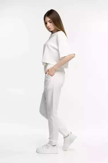 Спортивні штани жіночі MMS 1003-1 Білий фото 3 — інтернет-магазин Tapok