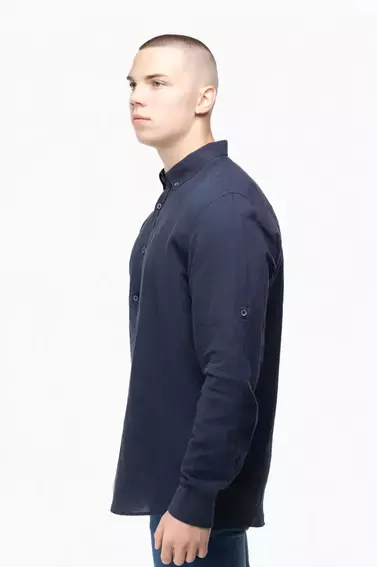 Рубашка классическая однотонная мужская Stendo 14213 Темно-синий фото 3 — интернет-магазин Tapok