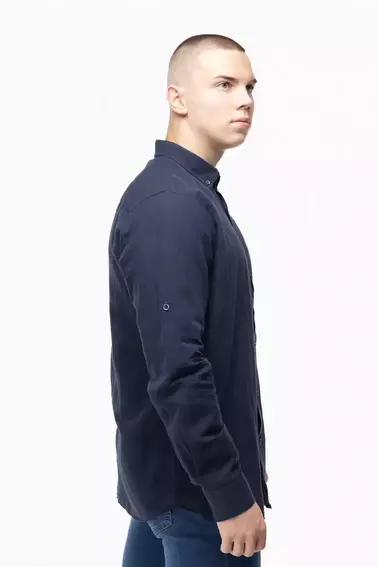 Рубашка классическая однотонная мужская Stendo 14213 Темно-синий фото 5 — интернет-магазин Tapok