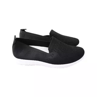 Туфли женские Fashion черные текстиль 66-23LTM