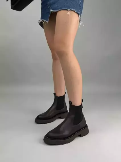 Челси женские кожаные цвета амарант демисезонные фото 2 — интернет-магазин Tapok