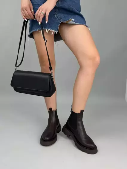 Челси женские кожаные цвета амарант демисезонные фото 3 — интернет-магазин Tapok