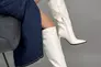 Сапоги женские кожаные молочного цвета на каблуках демисезонные Фото 1