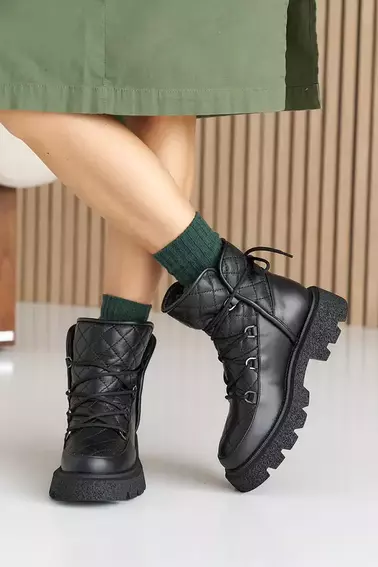 Женские ботинки кожаные зимние черные OLLI 93 фото 5 — интернет-магазин Tapok