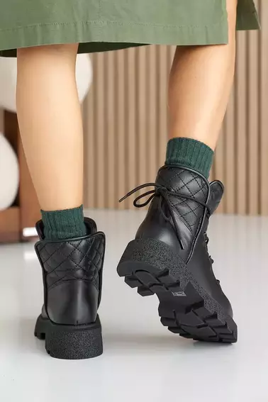 Женские ботинки кожаные зимние черные OLLI 93 фото 6 — интернет-магазин Tapok