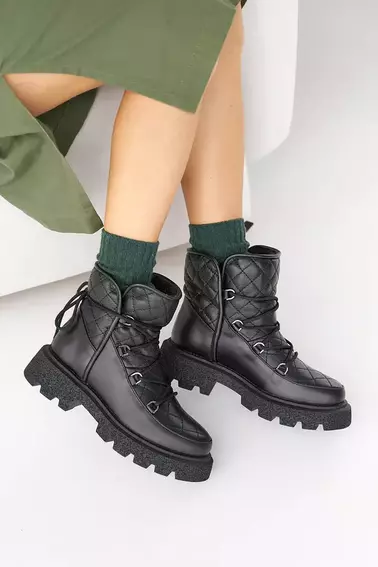 Женские ботинки кожаные зимние черные OLLI 93 фото 7 — интернет-магазин Tapok