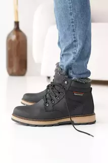 Мужские ботинки кожаные зимние черные Clubshoes 97 бот