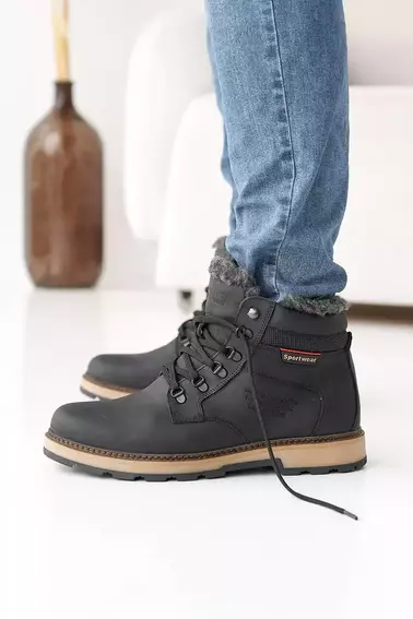 Чоловічі черевики шкіряні зимові чорні Clubshoes 97 бот фото 1 — інтернет-магазин Tapok