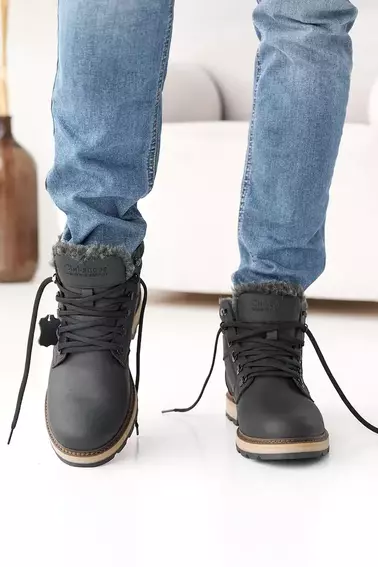 Мужские ботинки кожаные зимние черные Clubshoes 97 бот фото 2 — интернет-магазин Tapok