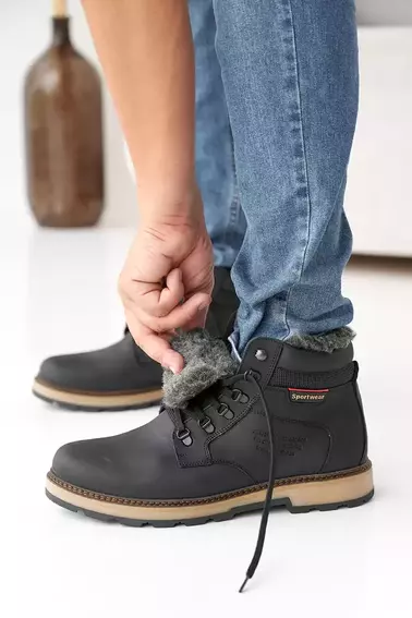 Чоловічі черевики шкіряні зимові чорні Clubshoes 97 бот фото 3 — інтернет-магазин Tapok