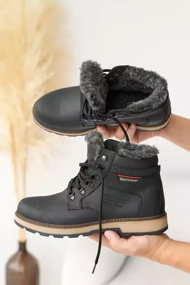 Мужские ботинки кожаные зимние черные Clubshoes 97 бот фото 4 — интернет-магазин Tapok