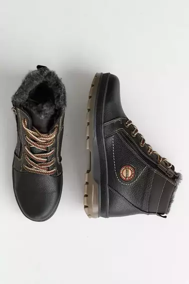 Підліткові черевики шкіряні зимові чорні Levons 122 фото 5 — інтернет-магазин Tapok