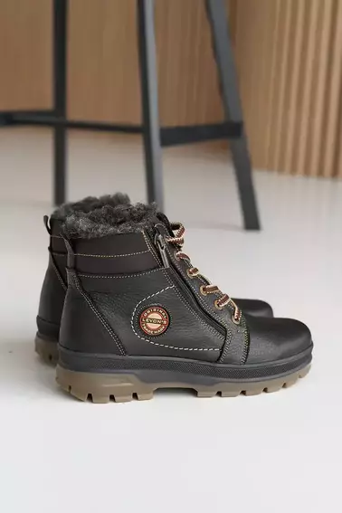 Підліткові черевики шкіряні зимові чорні Levons 122 фото 6 — інтернет-магазин Tapok