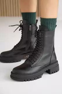 Женские ботинки кожаные зимние черные Marsela 708