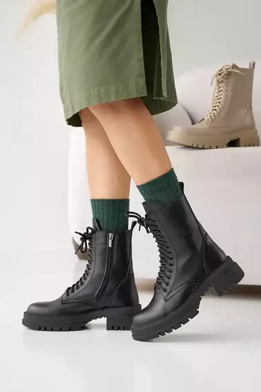 Жіночі черевики шкіряні зимові чорні Emirro 708 Глорія фото 6 — інтернет-магазин Tapok