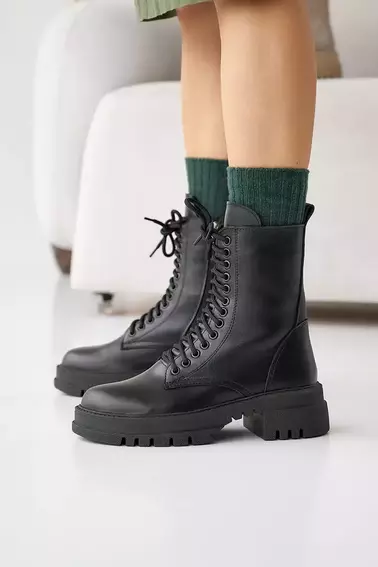 Жіночі черевики шкіряні зимові чорні Emirro 708 Глорія фото 7 — інтернет-магазин Tapok