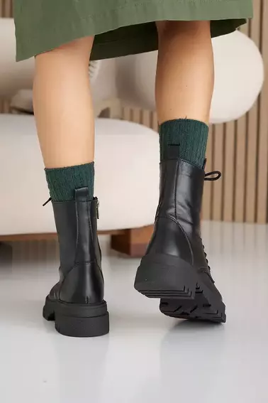 Жіночі черевики шкіряні зимові чорні Emirro 708 Глорія фото 10 — інтернет-магазин Tapok