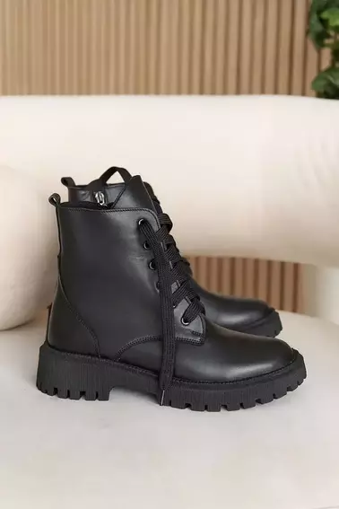 Жіночі черевики шкіряні зимові чорні Udg 2450/1А фото 3 — інтернет-магазин Tapok