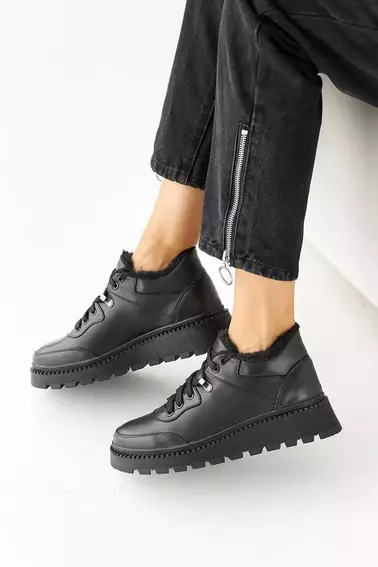 Женские ботинки кожаные зимние черные Udg 24149/1А фото 6 — интернет-магазин Tapok