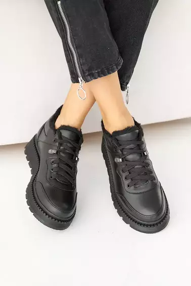 Женские ботинки кожаные зимние черные Udg 24149/1А фото 7 — интернет-магазин Tapok