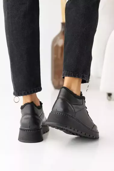 Женские ботинки кожаные зимние черные Udg 24149/1А фото 11 — интернет-магазин Tapok