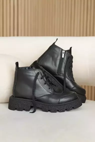 Жіночі черевики шкіряні зимові чорні Solo 188 фото 2 — інтернет-магазин Tapok
