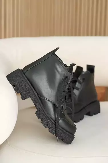Жіночі черевики шкіряні зимові чорні Solo 188 фото 3 — інтернет-магазин Tapok