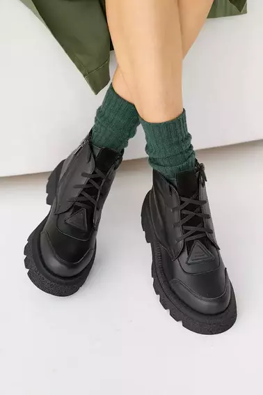 Жіночі черевики шкіряні зимові чорні Solo 188 фото 7 — інтернет-магазин Tapok
