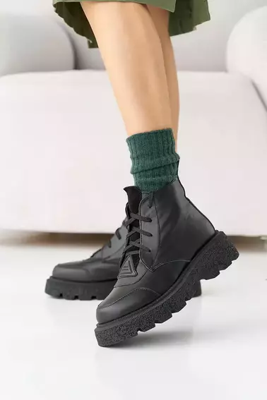 Жіночі черевики шкіряні зимові чорні Solo 188 фото 8 — інтернет-магазин Tapok