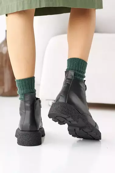 Жіночі черевики шкіряні зимові чорні Solo 188 фото 10 — інтернет-магазин Tapok