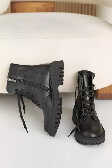 Женские ботинки кожаные зимние черные Solo 178А фото 5 — интернет-магазин Tapok